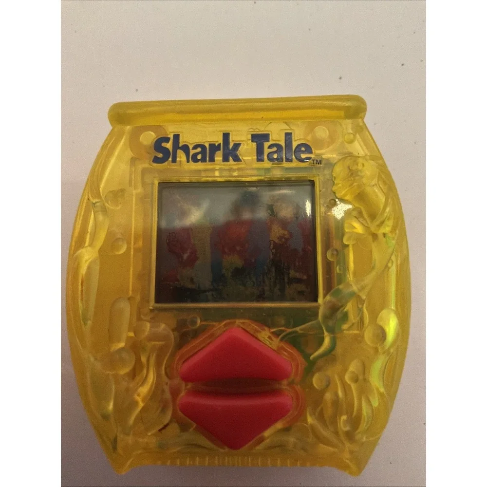 Shark Tale Yellow Handheld Electronic Game, General Mills Toy 2004 Works Test‎